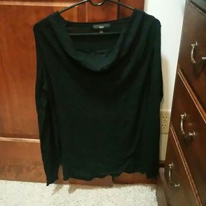 Black drape neck lightweight sweater